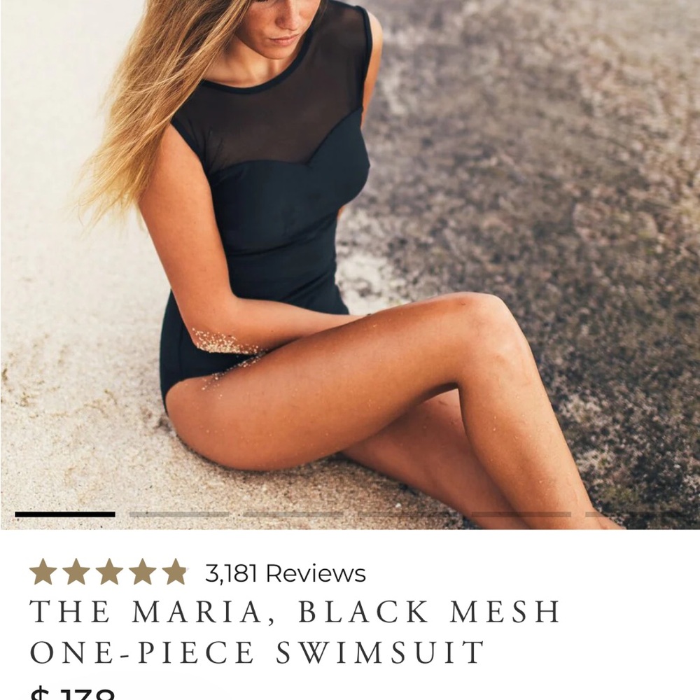 Albion Black Mesh One-Piece Swimsuit
